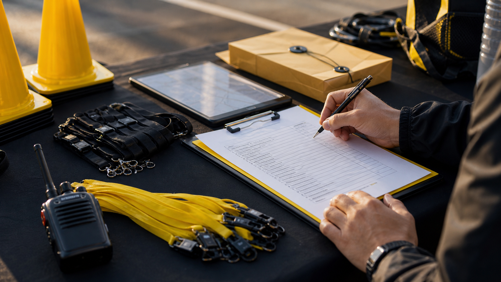 Checklist y material preparado para definir una propuesta de evento